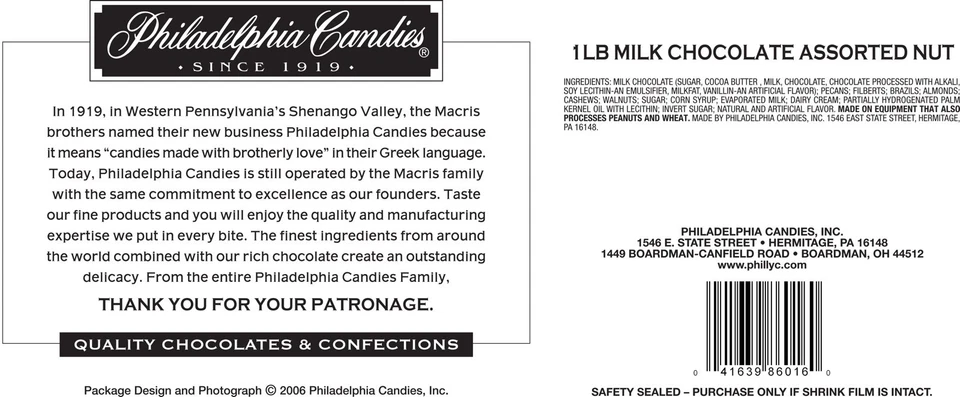 Philadelphia Candies Nueces Surtidas Cubiertas de Chocolate con Leche, Caja de Regalo de 1 Libra Foto 2 de 4