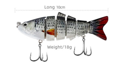 5PCS Multi Jointed Fishing Lures Swimbait Hard Bait Crankbaits 6 Segment 10 cm
