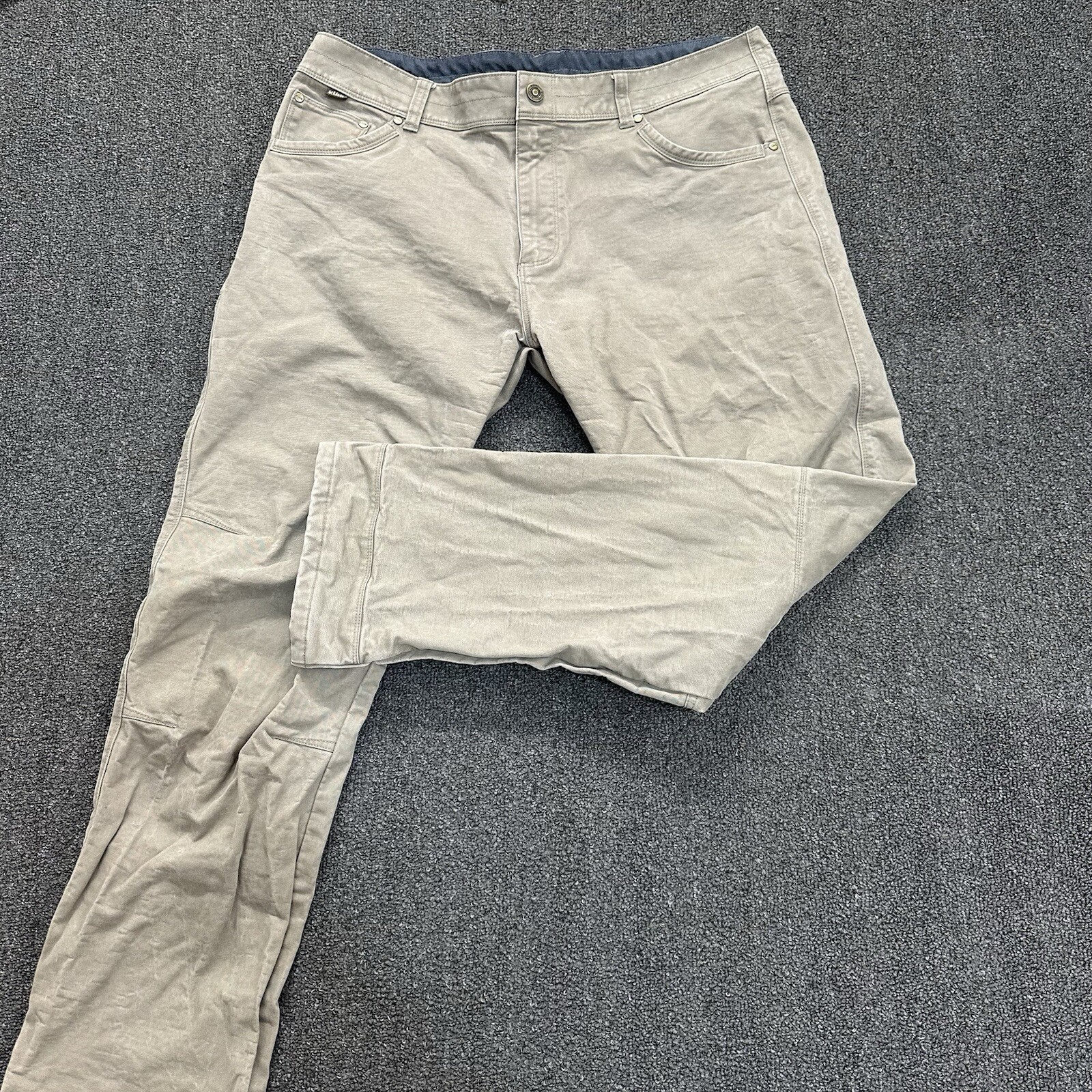 KUHL Ryder Pants Vintage Patina Dye Mens 38x32 Beige Canvas Hiking