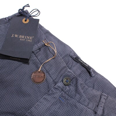 J.W. Brine NWT Chinos / Casual Pants Size 46 30 US Blue Patterned Cotton Blend