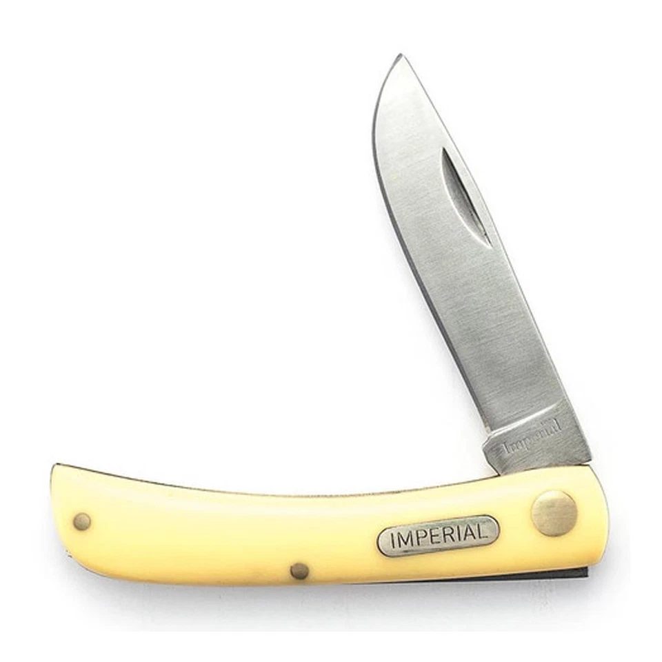 Schrade Imperial SodBuster Folding Pocket Knife Yellow Handles Farmer NEW IMP22Y - Image 2 of 2
