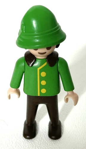 Vintage Geobra Playmobil Austrian Alpine Child Figure Green Outfit Turban 1989