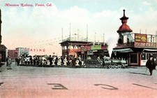 Los Angeles Venice California CA Miniature Railway Amusement Park Postcard E6