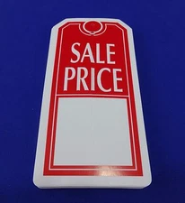 Sale Price Tags with Slit Merchandise Price Tags Red  / White New