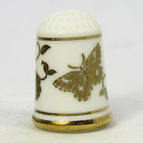 COLLECTABLE FINE PORCELAIN THIMBLE SWAN AND BUTTERFLY BY FRANKLIN - Picture 3 of 4