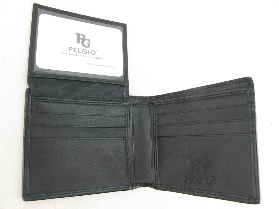 Carteira Bifold Pelgio Couro Genuíno Stingray Shagreen Skin (Preta, Preta) - Imagem 2 de 4