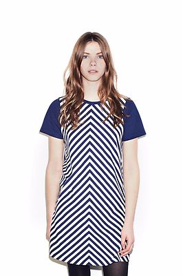 Fred Perry Chevron Striped T-Shirt Dress Sizes: UK8 | eBay