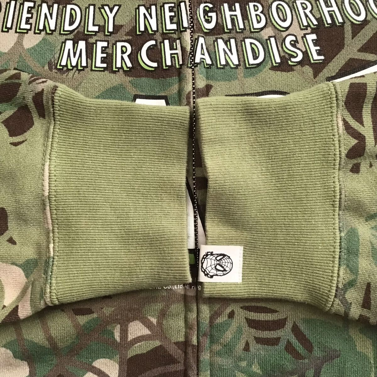 Marvel Comics Spider Man BAPE camo full zip hoodie A Bathing Ape 