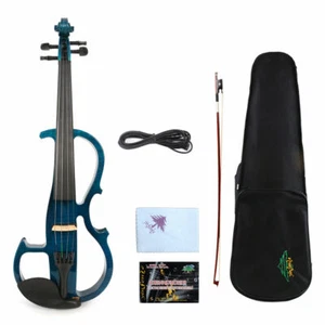 4/4 Violon électrique Silent Violon Bois massif Ebony Accessoires en bois avancé #EV8
