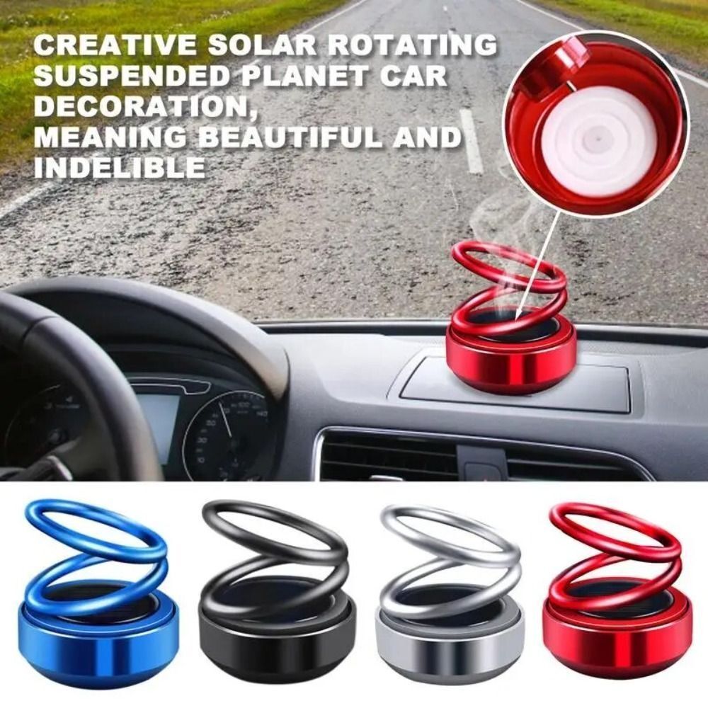 Car Air Freshener Solar Powered Double Ring Suspension Rotating