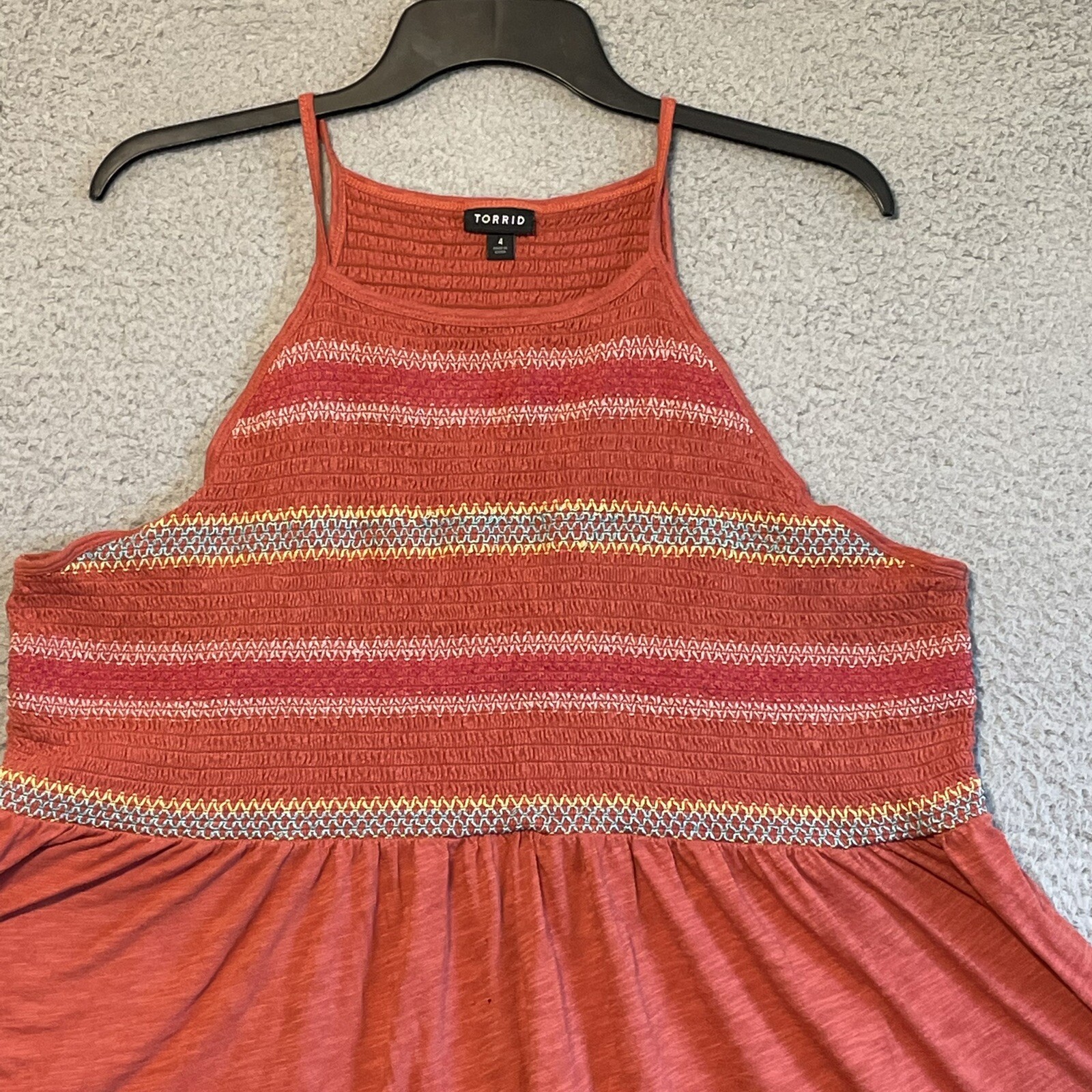 Torrid Women's Size 4 Basic  Orange Solid Cotton … - image 3