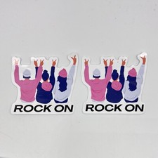 Set Of 2 Vinyl Stickers Rock And Roll Music Lovers Laptop Water Bottle Decal