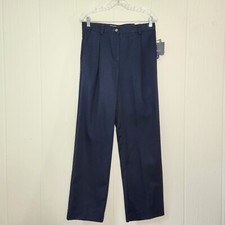 NWT Liz Claiborne Kylie Straight Leg Pants Women's 8R Pleated 30x31.5 Dark Navy