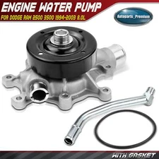Engine Water Pump with Gasket for Dodge Ram 2500 Ram 3500 1994-2003 V10 8.0L