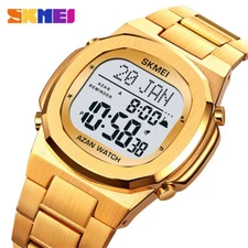 SKMEI Men Watches Qibla Reminder Digital Wristwatch for Muslim Males LED Watch