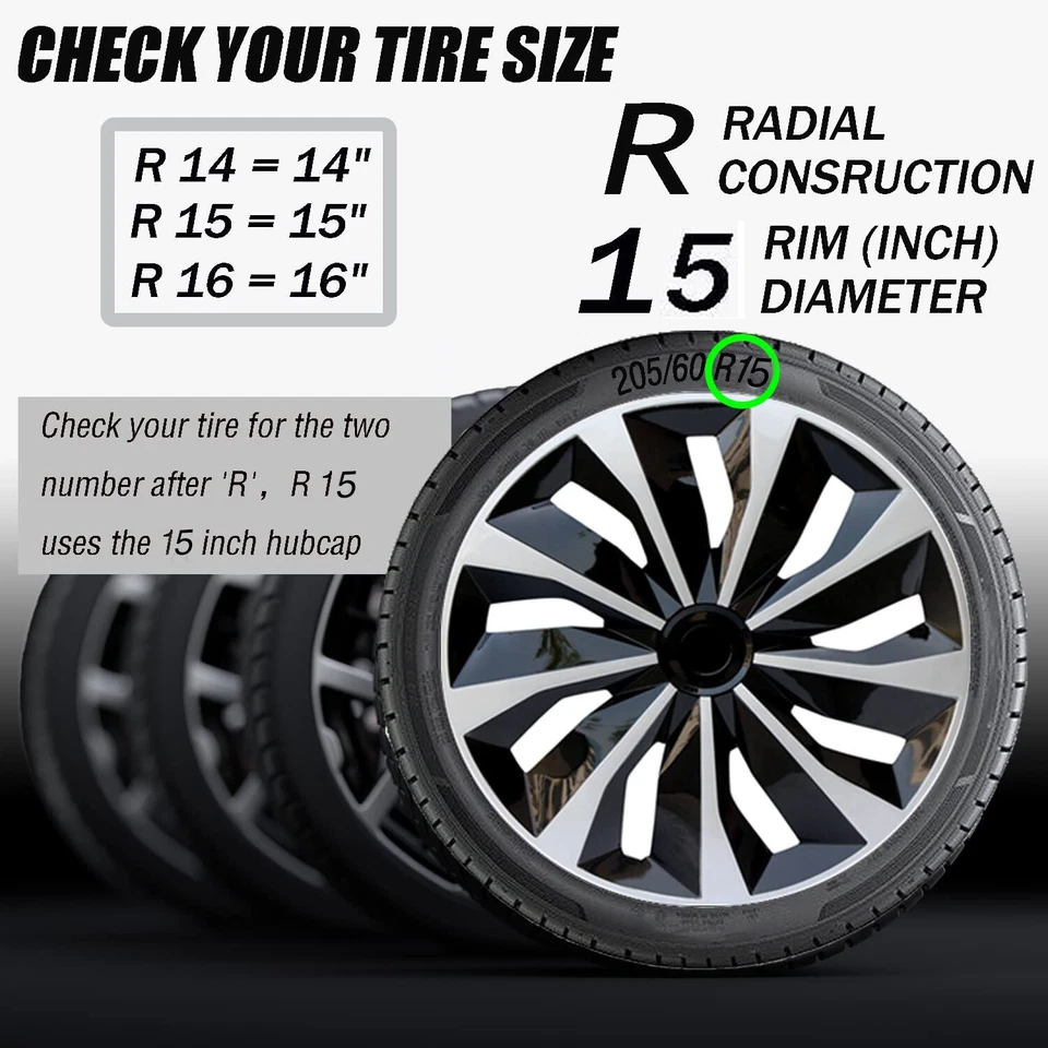 For Nissan Sentra 2005-2015 15" Set of 4 Wheel Covers Hubcaps R15 Steel Wheel Foto 2 de 4