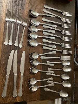 Capri Frost S.steel International Vintage Silverware Flatware 30 PCs EC 