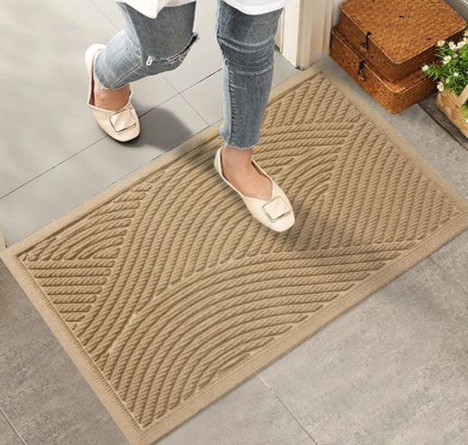 Sturdy Absorbent Front Door Mat for Mud Dirt Resistance Indoor Outdoor Use
