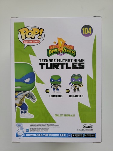 LIMITED Funko Pop! #104 TMNT Power Ranger Leonardo SDCC 2022 Toy Tokyo Sticker - 第 3/6 張圖片
