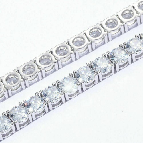 5mm Cadena de tenis Cadena helada Hip Hop Hombre Mujer Pulsera Collar A9292-5 - Imagen 9 de 16