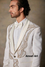 Men's 2Pc Gargee Designer Embellished Tuxedo And pant Set Shawl Laple outfits