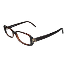 FENDI F569/R Eyeglasses Frames Only Italy 52-15-135 Chocolate Crystal FF Logo