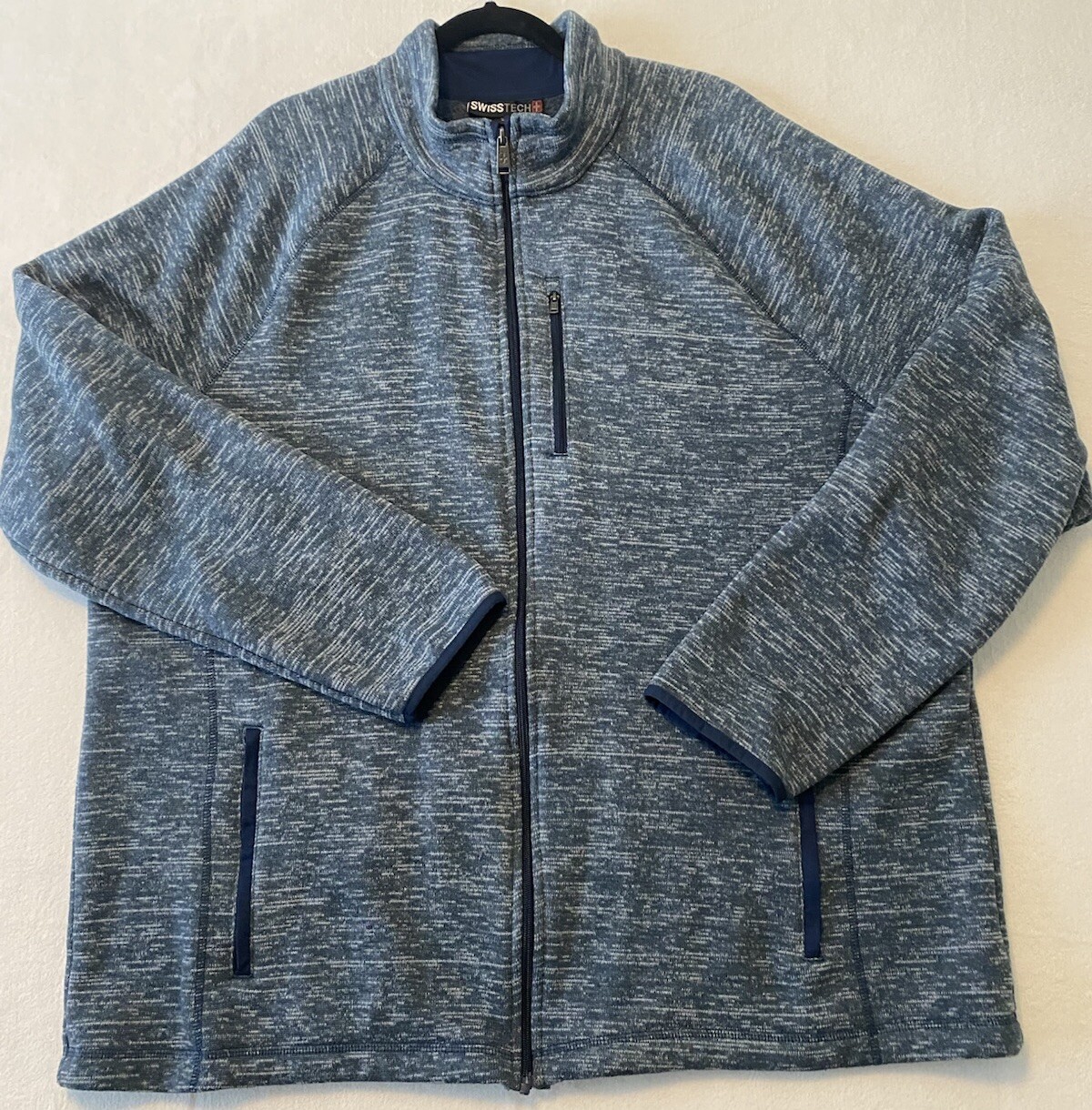 Swiss Tech Full-Zip Jacket Fleece Lined Sweater Zip Pockets Mens Size 2XL 50-52