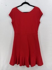 LOFT Sheath Dress Womens Size 4 Red Rayon Round Neck Sleeveless Back Zipper NWT
