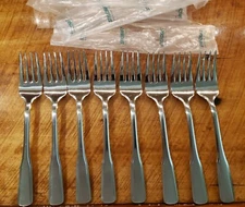 8 X Forks Stylecraft  Stainless Satin handle Flatware 6-3/8" 