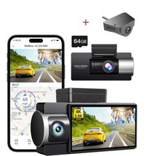 WOLFBOX i17 Dash Cam Front Inside Rear Camera 4K 1080P 1080P WiFi Car Monitor