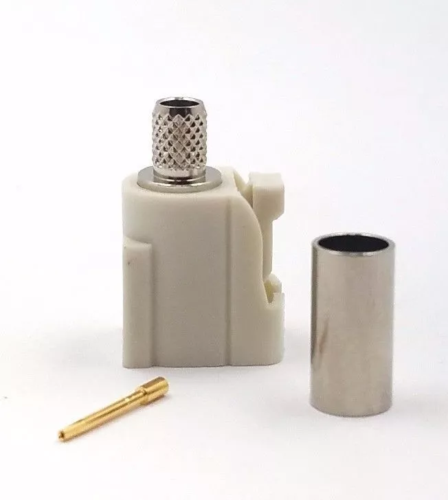 10pcs Auto Fakra SMB Connector Straight Jack Crimp RG58 White Code