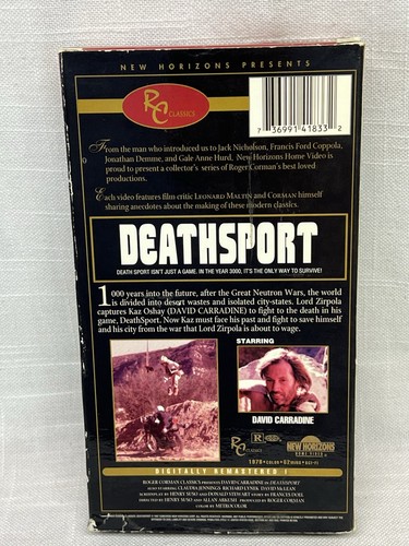 DEATHSPORT Vhs Roger Corman David Carradine - Picture 2 of 9
