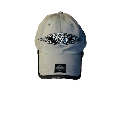 Harley Davidson Gray Hook and Loop Hat Cap Motorcycle With