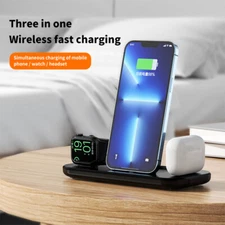 3 in 1 Wireless Charging Dock Station 15W Fast Charge For iphone iwatch Airpods