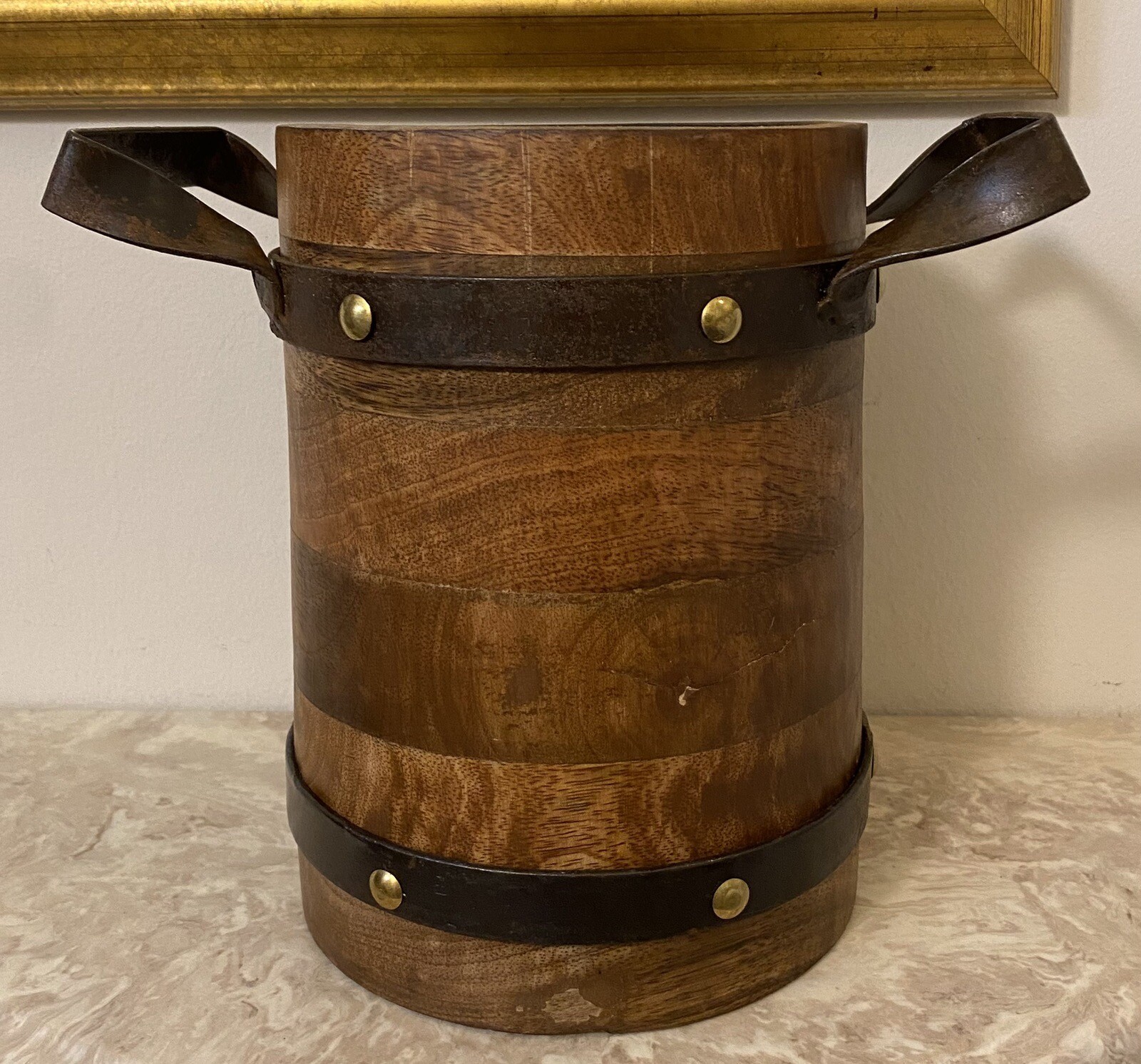 Indian Bucket Collection Indian Handmade Wooden Bucket Metal Handles Vintage Home Decor Bucket ...