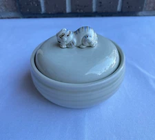 Vintage Fitz and Floyd "Cat Nap" Trinket/Candy bowl with lid 1972