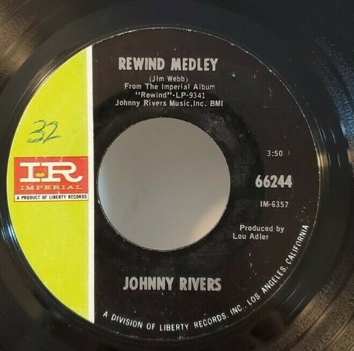 Johnny Rivers TRACKS OF MY TEARS (EP ROCK N ROLL 45/PS) #66244 PLAYS VG+ TO VG++ - Picture 5 of 6