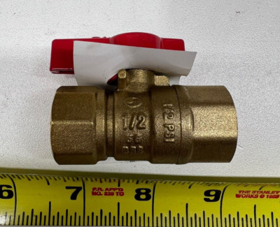 1/2'' Nibco Female NPT Gas Ball Valve Brass GB1A N012116 600-CWP Standard Port