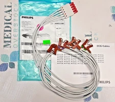 M1976A - PHILIPS - 989803125881 - 3ft. - 5-LEAD - PINCH/GRABBER ECG LEADWIRE NEW