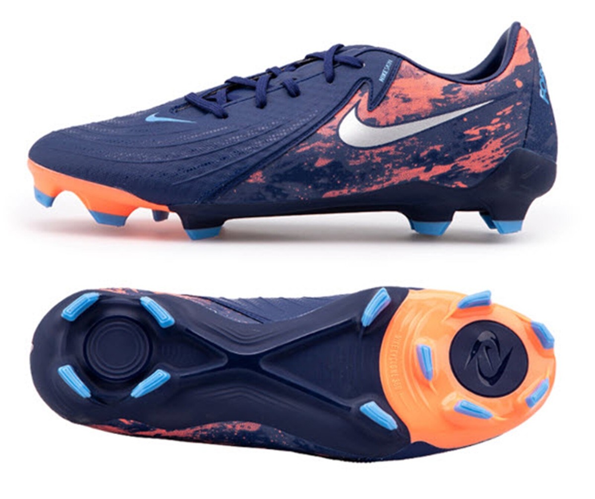 Nike Men Phantom GX II Academy EH FG/MG Cleat Blue Soccer Boot