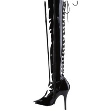 Devious Latex thigh-high high heel boots