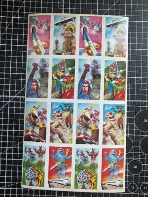 Vintage Kaiju/Robot Menko Cards Uncut Sheet Ultra Rare!! 60'S/70'S Us Shipper
