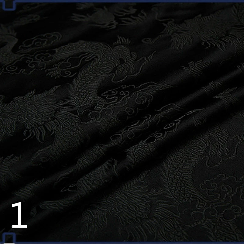 Chinese Brocade Fabric Dragon Design Clothes DIY Silky Satin Retro 1 Metre Soft - image 4 of 4