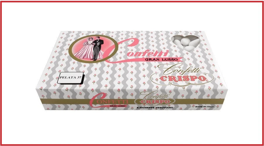 CONFETTI CRISPO MANDORLA BIANCO BIANCHI PELATA 37 CONFETTATE MATRIMONIO NOZZE 1K