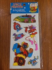 Vintage 1981 Space Fighter Puffy Stickers Japanese Machinder Robot Voltron