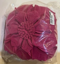 New Fennco Styles Magenta 13” Filled Pillow Flower With 3D Heart Shaped Petals