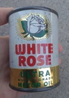 Vintage White Rose Motor Oil Can Coin Bank Advertising