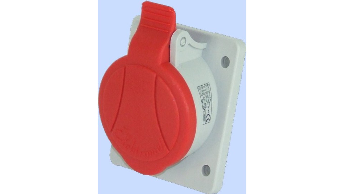 5P 16A 400V Slant Panel Socket Red GTS 16/5 921820
