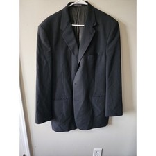 Kenneth Cole Jacket Size 46L New York Mens 46L Black 3 Button Blazer Suit