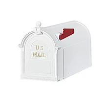 Postal PRO Ambrose White Post Mount Large Capacity Mailbox 
